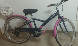 Bicicleta infantil Btwin original 500
azul y rosa