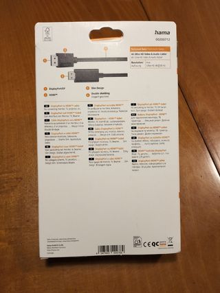 Cable Hama DisplayPort a HDMI 1.5m