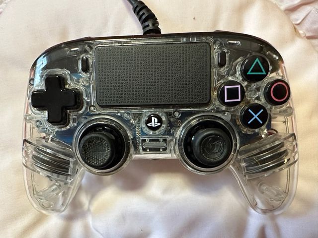 Mando PS4 Transparente con luces azules