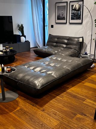 Divano letto Mati 3 posti similpelle grigio