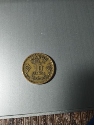 Moneda Marroquí 10 Francos 1371