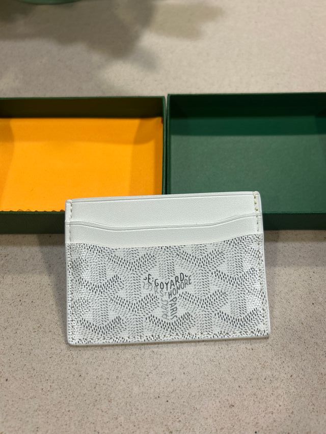 Tarjetero Goyard Blanco y Verde