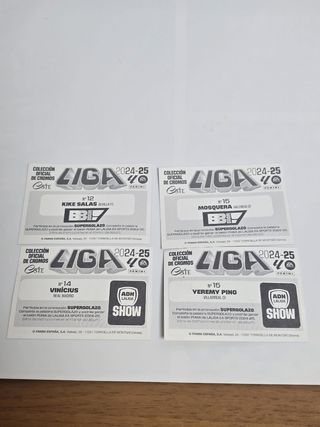 4 Cromos de fútbol Liga 24-25.BB BOOM/ADN SHOW. 4E