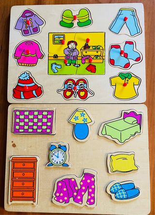 2 Puzzles de Madera para Niños