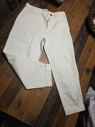 Pantalón Zara Blanco Talla L