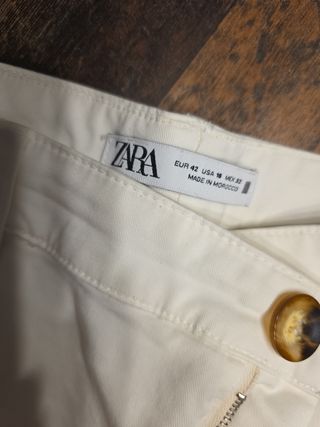 Pantalón Zara Blanco Talla L