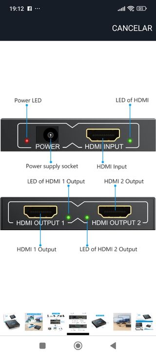 Splitter HDMI eSynic 1 Entrada 2 Salidas 4K