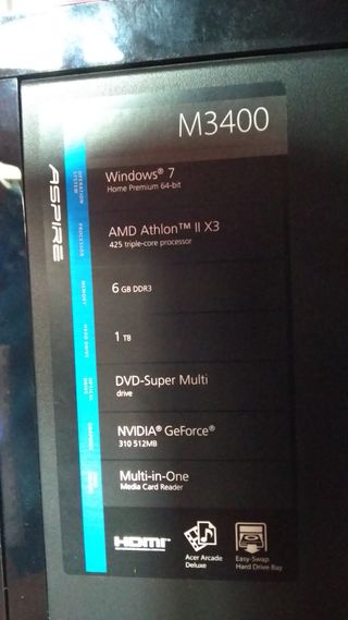 Ordenador de sobremesa Acer M3400 SSD