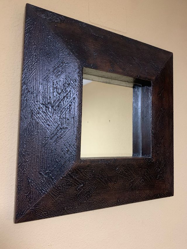 Cuadro Espejo Resina simulación madera