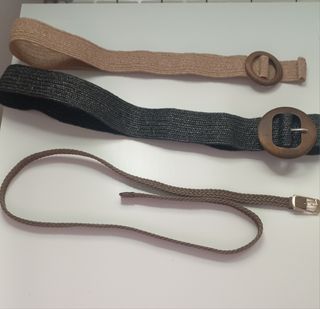 Cinturones de mujer con hebilla de madera