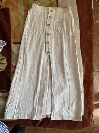 Falda larga beige