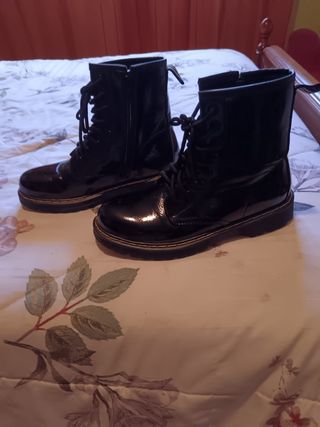 Botines charol mujer negros talla 37