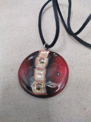 pendientes y colgante de ceramica vidriada