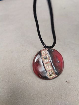 pendientes y colgante de ceramica vidriada