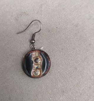 pendientes y colgante de ceramica vidriada