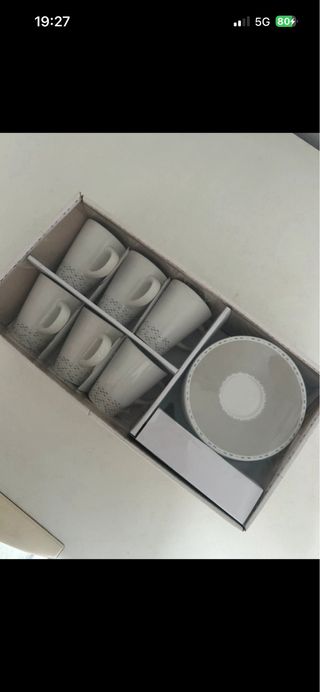 Juego de 6 tazas de café de porcelana