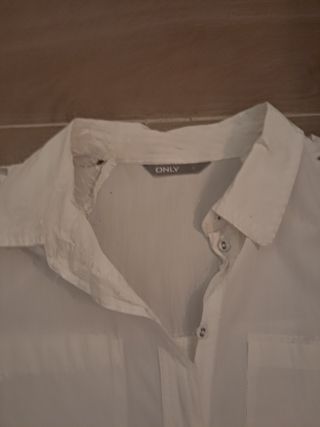 Camisa Chica ONLY Encaje Blanca Talla L