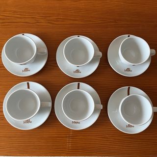 Juego de 6 tazas de café con platillos