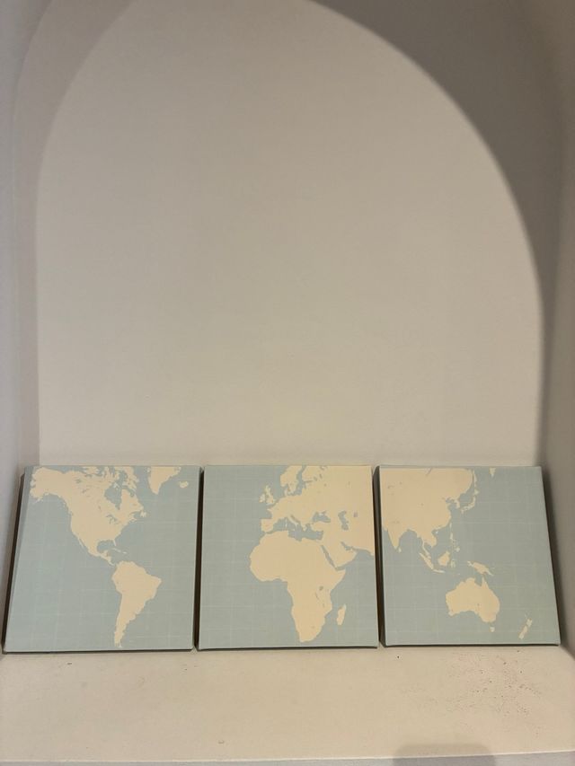 Cuadro Mapamundi Ikea Beige y Azul