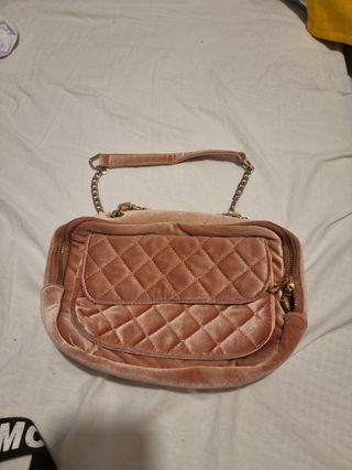 Bolso rosa de terciopelo + 2 bolsos estilo de cuer