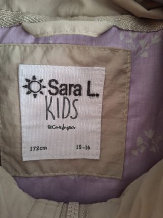 Chaqueta niña entretiempo beige y lila