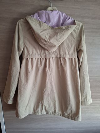 Chaqueta niña entretiempo beige y lila