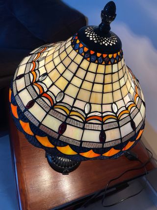 Conjunto de dos lámparas estilo Tiffany Mesa y Pie