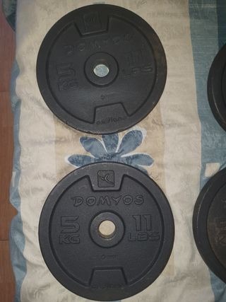 4 Discos de Pesas DOMYOS 5 kg