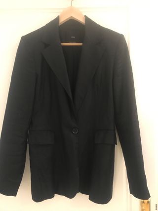 Americana Lino Negra Mango Talla S