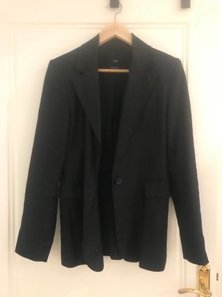 Americana Lino Negra Mango Talla S