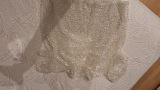 Top blanco lentejuelas manga corta