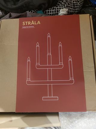 Lámpara de araña IKEA STRÅLA madera 5 brazos
