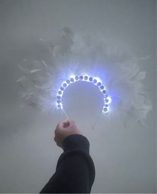 Diadema y Abanico Hora Loca Novia