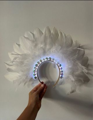 Diadema y Abanico Hora Loca Novia