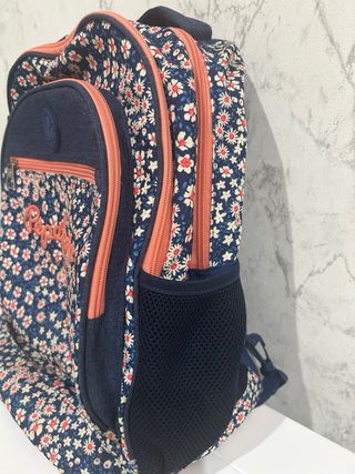 Mochila Pepe Jeans Flores Azul