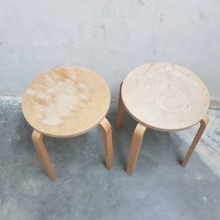 Pareja Taburetes Ikea Frosta Madera