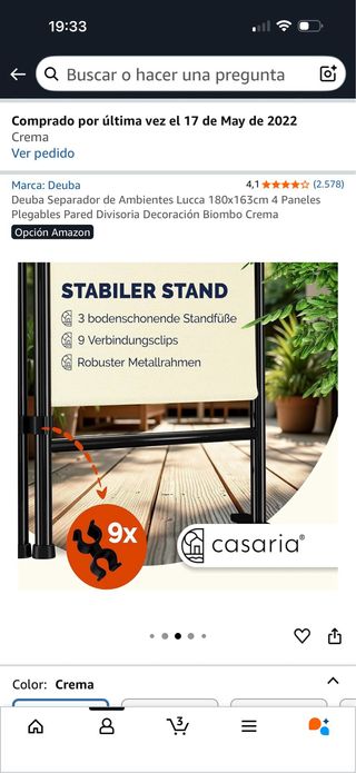 Paraban Crema Deuba 4 Paneles