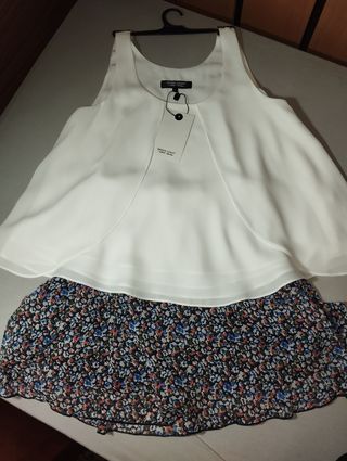 Conjunto falda y camiseta Green Coast. Talla xxs
