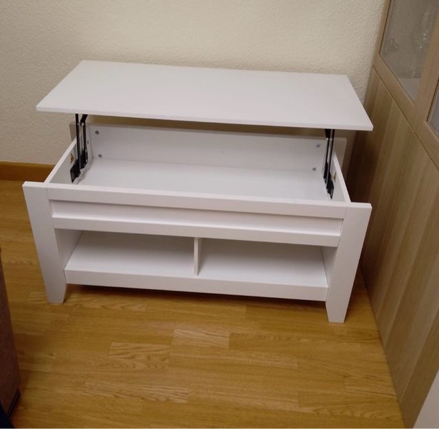 Mesa de centro elevable blanca