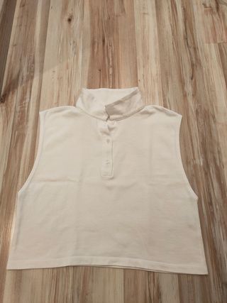 Zara nueva camiseta polo blanca