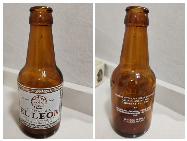2 Botellines Cerveza El León Antiguos