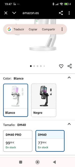 Micrófono Maono PC Inalámbrico Blanco
