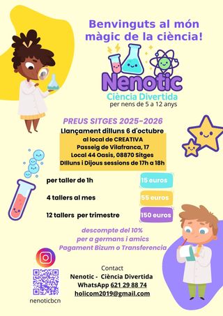 NENOTIC Tallers de ciència per nens de 5 a 12 anys