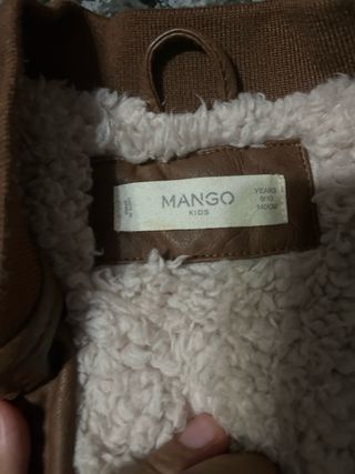 Chaqueta de cuero marrón de niño