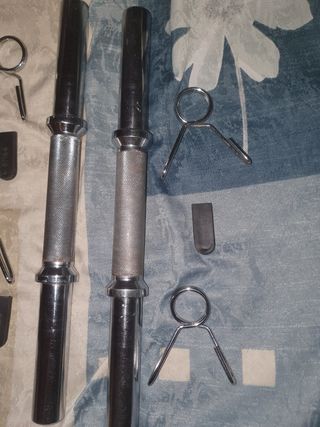 2 Barras Mancuernas + 4 Agarre