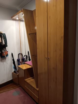 Mueble de entrada madera calidad  2 bloques