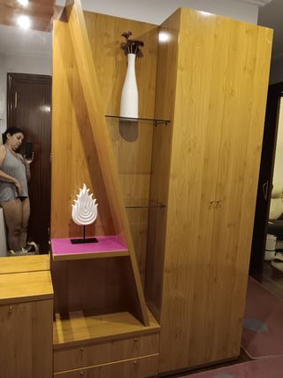 Mueble de entrada madera calidad  2 bloques