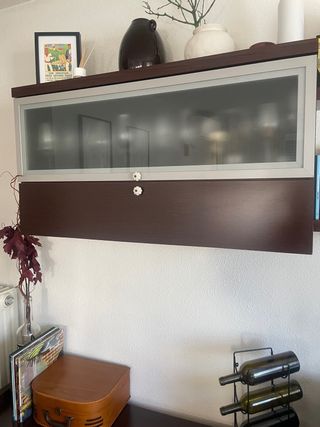 Vitrina Colgante Madera y Cristal