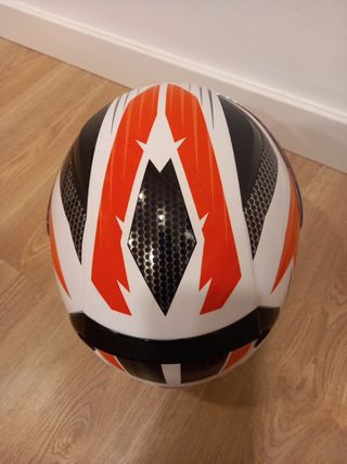 Casco moto LS2 infantil blanco y rojo