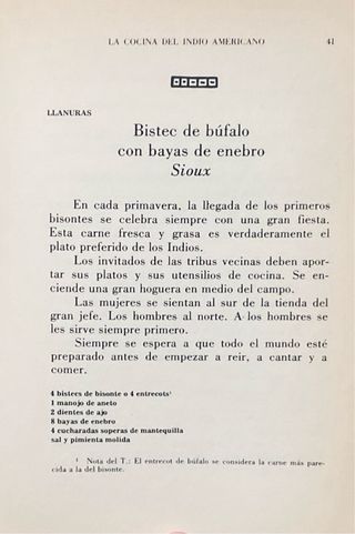 La cocina del indio americano